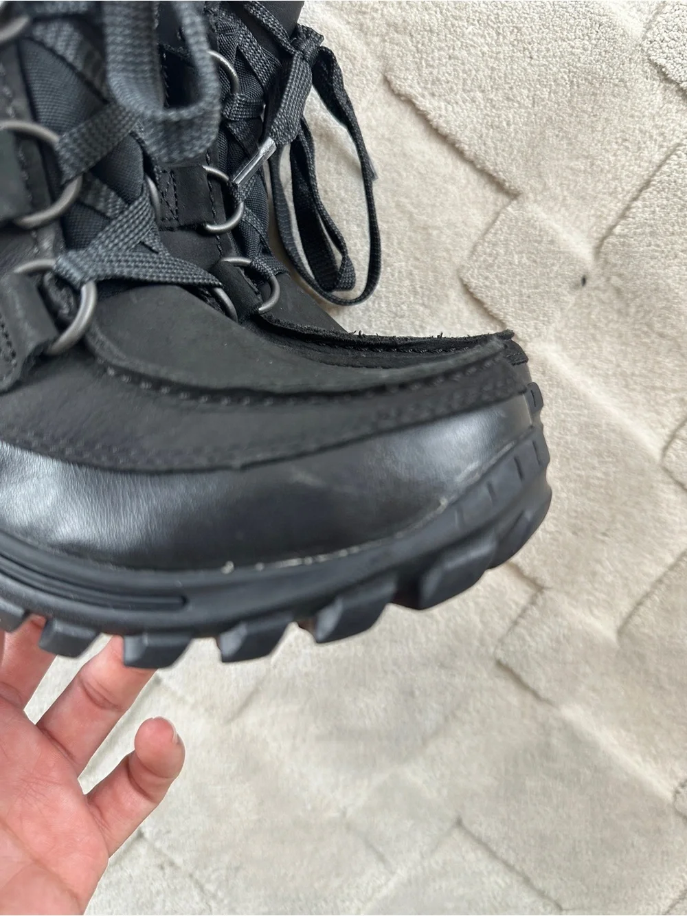 Timberland Chillberg Waterproof Boots Youth 12.5 Black Fur Lined